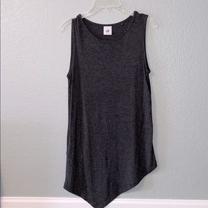 CAbi Asymmetrical Charcoal gray tank top